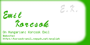 emil korcsok business card